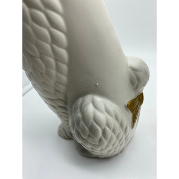 Vintage Napco Japan long-neck poodle figurines 1950 Kitsch MCM 13”‎ White Set - Picture 7 of 9